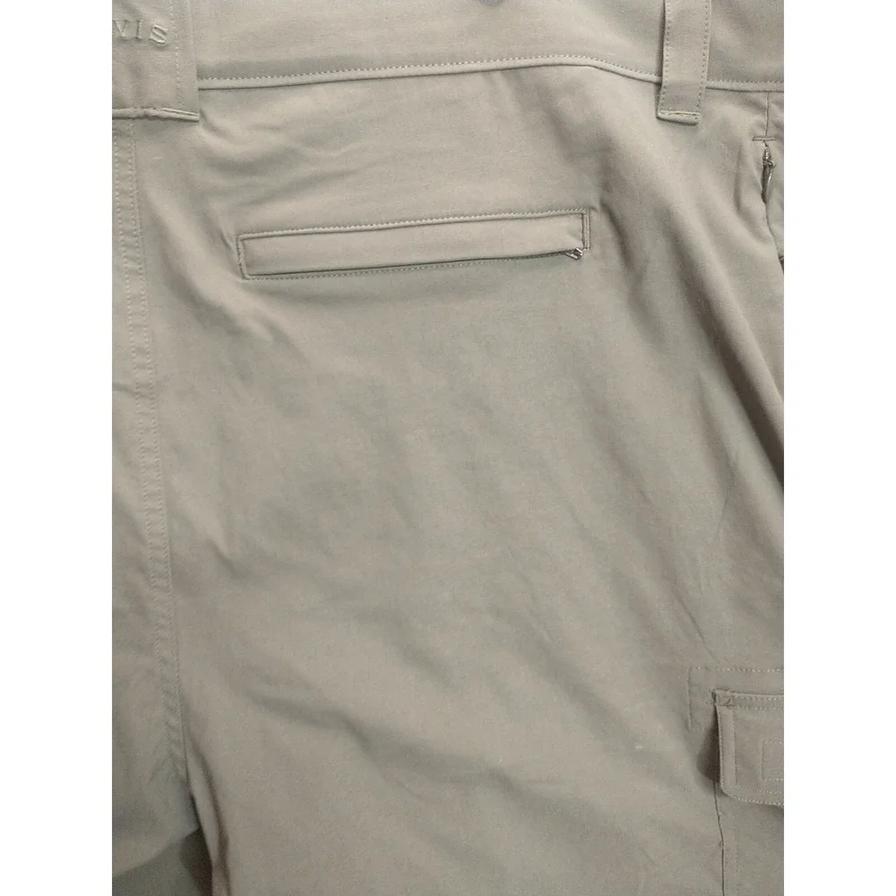 Orvis Mens Khaki Green Stretch Cargo Shorts Size 40 Lightweight Hiking Outdoor